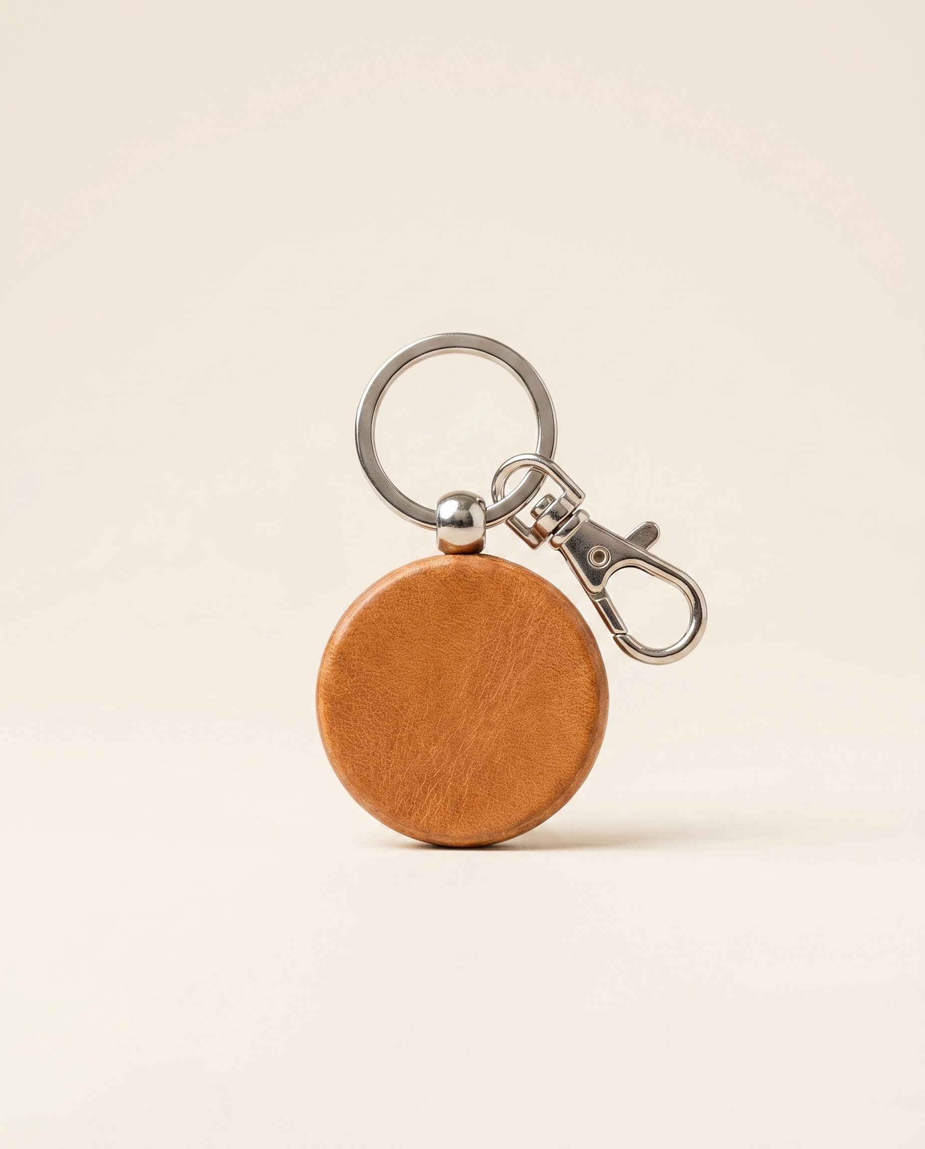Mens hand-stitched leather keychain