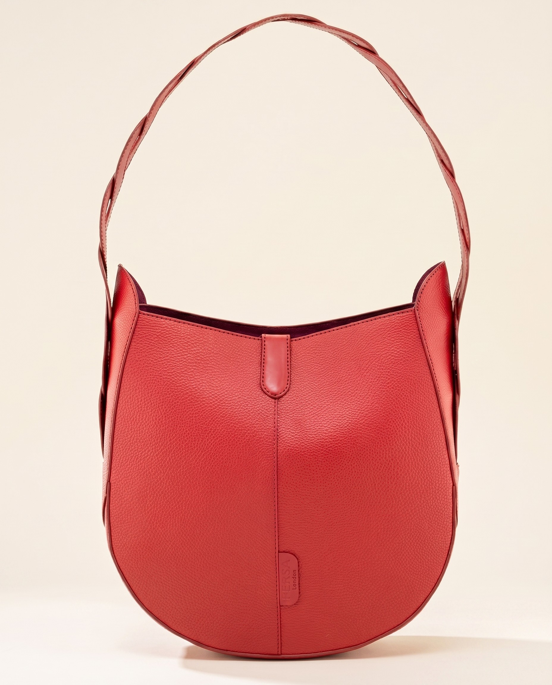 Slouchy hand-painted shoulder bag with abstract finish