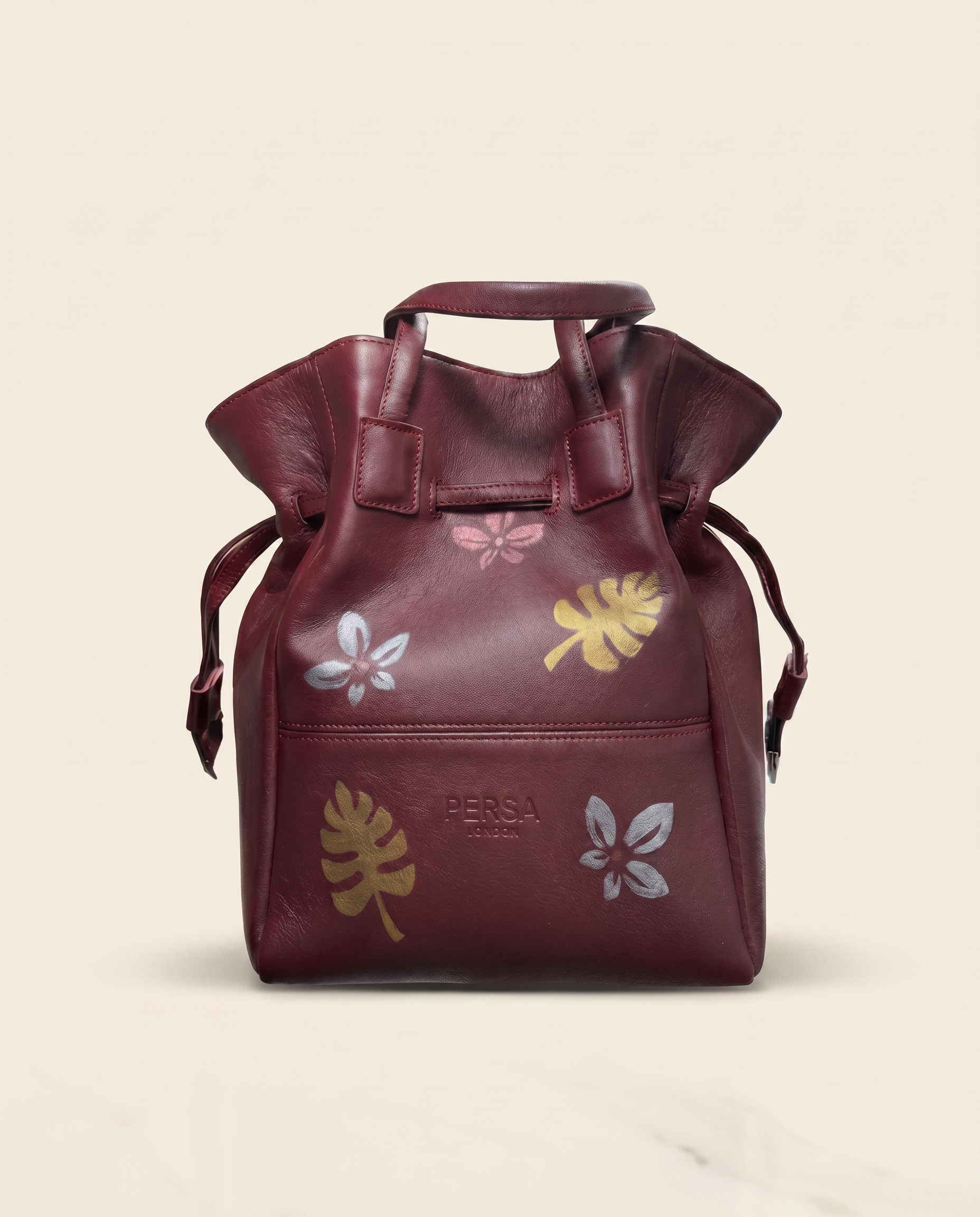 Hand-painted bucket bag