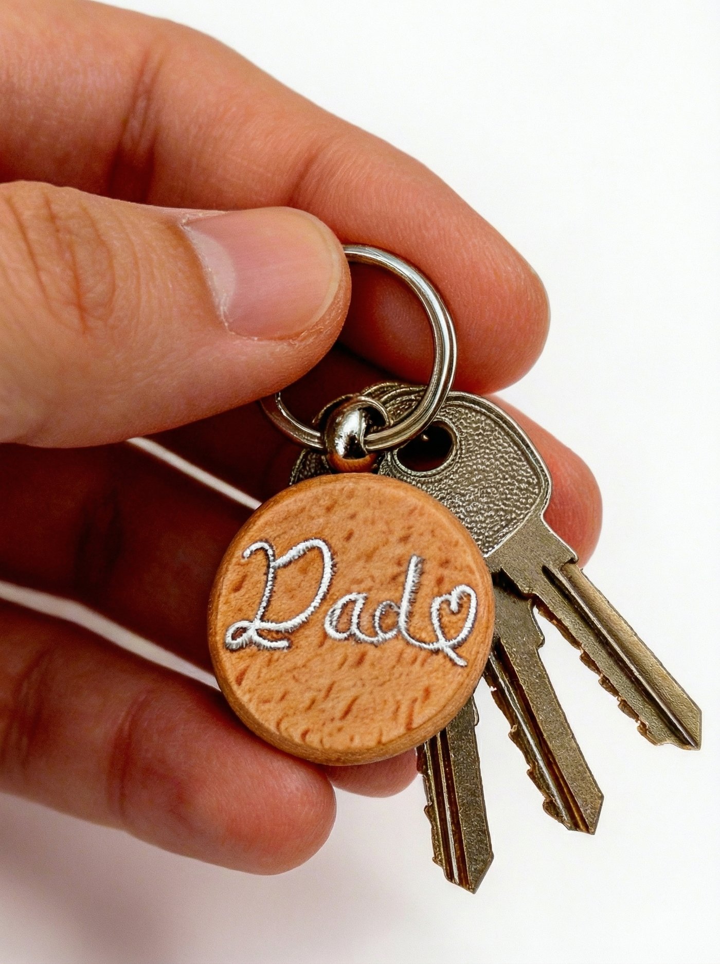 Mens leather keychain